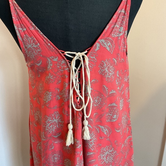 25. TraVida Coral Pink and Gray Sleeveless Midi Sundress Size Medium - Picture 8 of 8